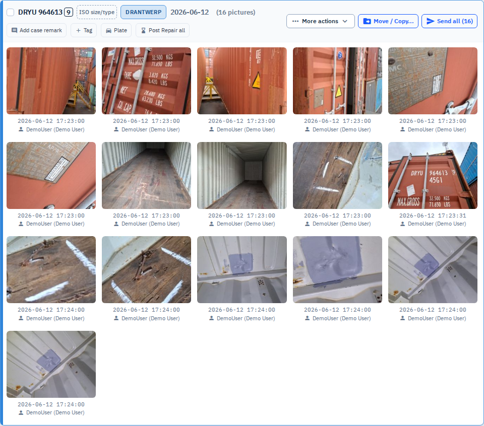 Screenshot 1: Case card overview