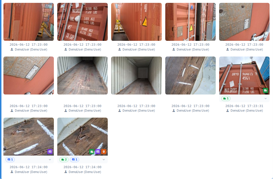 Screenshot 20: Picture thumbnails grid showing various pictures with different status indicators.