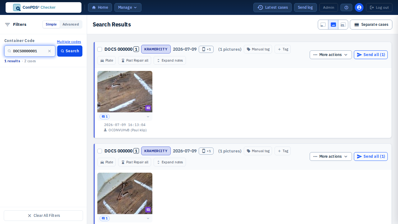 Screenshot: Two sibling case cards in Separate cases view, each showing the phone badge with a "+1" count.