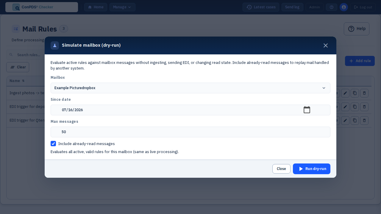 Simulate mailbox form